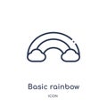 Linear basic rainbow icon from Education outline collection. Thin line basic rainbow icon isolated on white background. basic