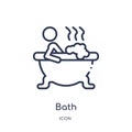 Linear bath icon from Beauty outline collection. Thin line bath vector isolated on white background. bath trendy illustration