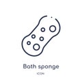 Linear bath sponge icon from Beauty outline collection. Thin line bath sponge vector isolated on white background. bath sponge