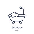 Linear bathtube icon from Holidays outline collection. Thin line bathtube icon isolated on white background. bathtube trendy