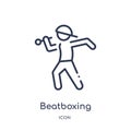 Linear beatboxing icon from Activity and hobbies outline collection. Thin line beatboxing vector isolated on white background.