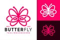 Linear Beauty Butterfly Logo Design, brand identity logos vector, modern logo, Logo Designs Vector Illustration Template Royalty Free Stock Photo