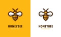 Linear bee icon. Royalty Free Stock Photo