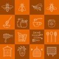 Linear beekeeping icons.