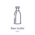 Linear beer bottle icon from Alcohol outline collection. Thin line beer bottle vector isolated on white background. beer bottle