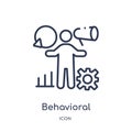 Linear behavioral competency icon from Human resources outline collection. Thin line behavioral competency icon isolated on white