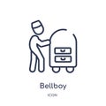 Linear bellboy icon from Hotel outline collection. Thin line bellboy icon isolated on white background. bellboy trendy