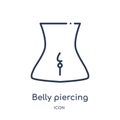 Linear belly piercing icon from Jewelry outline collection. Thin line belly piercing icon isolated on white background. belly Royalty Free Stock Photo