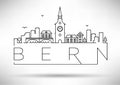 Linear Bern City Silhouette with Typographic Design