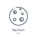 Linear big moon icon from Astronomy outline collection. Thin line big moon vector isolated on white background. big moon trendy