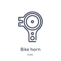 Linear bike horn icon from General outline collection. Thin line bike horn icon isolated on white background. bike horn trendy