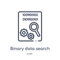 Linear binary data search icon from Business and analytics outline collection. Thin line binary data search vector isolated on