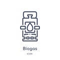 Linear biogas icon from Ecology outline collection. Thin line biogas vector isolated on white background. biogas trendy