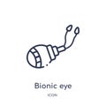 Linear bionic eye icon from Artificial intellegence and future technology outline collection. Thin line bionic eye vector isolated Royalty Free Stock Photo