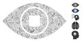 Linear Bionic Eye Lens Icon Vector Collage