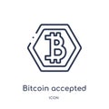 Linear bitcoin accepted icon from Cryptocurrency economy and finance outline collection. Thin line bitcoin accepted vector Royalty Free Stock Photo