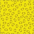 Bitcoin seamless pattern on yellow background, vector