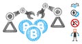Linear Bitcoin Mining Robotics Vector Mesh Royalty Free Stock Photo