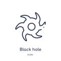 Linear black hole icon from Astronomy outline collection. Thin line black hole vector isolated on white background. black hole Royalty Free Stock Photo