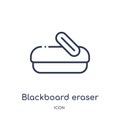 Linear blackboard eraser icon from Education outline collection. Thin line blackboard eraser icon isolated on white background.