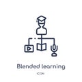 Linear blended learning icon from Elearning and education outline collection. Thin line blended learning vector isolated on white