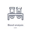Linear blood analysis icon from Medical outline collection. Thin line blood analysis icon isolated on white background. blood Royalty Free Stock Photo