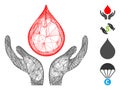 Linear Blood Donation Hands Vector Mesh