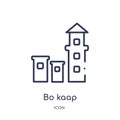 Linear bo kaap icon from Culture outline collection. Thin line bo kaap vector isolated on white background. bo kaap trendy