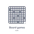 Linear board games icon from Entertainment and arcade outline collection. Thin line board games vector isolated on white