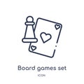 Linear board games set icon from Entertainment outline collection. Thin line board games set icon isolated on white background.