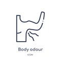 Linear body odour icon from Hygiene outline collection. Thin line body odour icon isolated on white background. body odour trendy