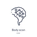 Linear body scan icon from Artificial intellegence and future technology outline collection. Thin line body scan vector isolated Royalty Free Stock Photo