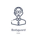 Linear bodyguard icon from Discotheque outline collection. Thin line bodyguard vector isolated on white background. bodyguard