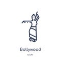 Linear bollywood icon from India outline collection. Thin line bollywood icon isolated on white background. bollywood trendy