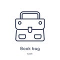 Linear book bag icon from Fashion outline collection. Thin line book bag icon isolated on white background. book bag trendy