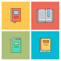 Linear book icons.