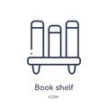 Linear book shelf icon from Education outline collection. Thin line book shelf icon isolated on white background. book shelf Royalty Free Stock Photo