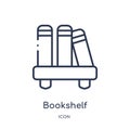 Linear bookshelf icon from Education outline collection. Thin line bookshelf vector isolated on white background. bookshelf trendy