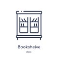 Linear bookshelve icon from Furniture outline collection. Thin line bookshelve icon isolated on white background. bookshelve Royalty Free Stock Photo