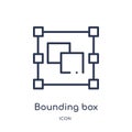 Linear bounding box icon from Geometric figure outline collection. Thin line bounding box icon isolated on white background.