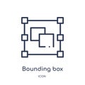 Linear bounding box icon from Geometric figure outline collection. Thin line bounding box icon isolated on white background.