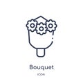 Linear bouquet icon from Education outline collection. Thin line bouquet vector isolated on white background. bouquet trendy