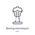 Linear boxing mannequin icon from Gym and fitness outline collection. Thin line boxing mannequin icon isolated on white background