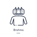 Linear brahma icon from India outline collection. Thin line brahma icon isolated on white background. brahma trendy illustration