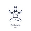 Linear brahman icon from India outline collection. Thin line brahman icon isolated on white background. brahman trendy