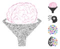 Linear Brain Filter Icon Vector Collage