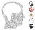 Linear Brain Icon Vector Collage Royalty Free Stock Photo