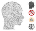 Linear Brain Icon Vector Mosaic Royalty Free Stock Photo
