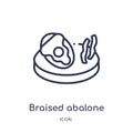 Linear braised abalone icon from Food and restaurant outline collection. Thin line braised abalone icon isolated on white