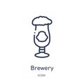 Linear brewery icon from Drinks outline collection. Thin line brewery vector isolated on white background. brewery trendy
